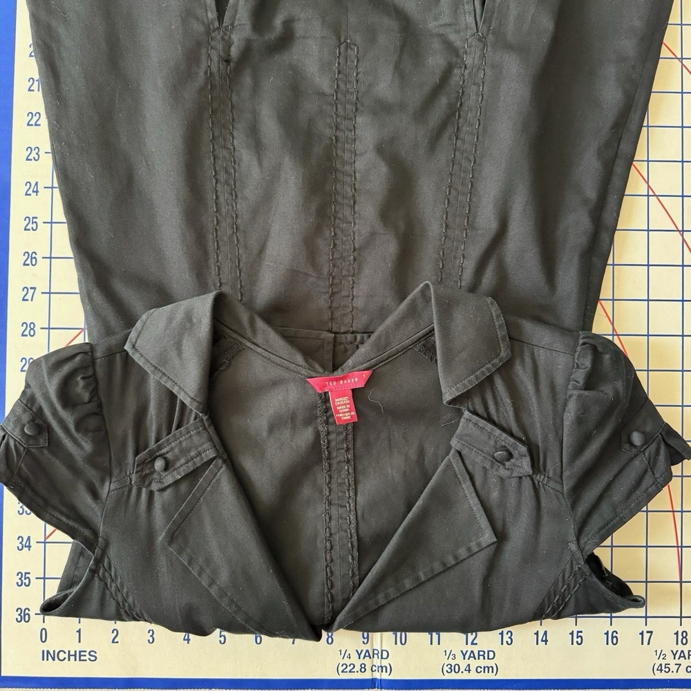 Ted Baker 90s Y2K Black Dress Whimsigoth Pin Up Size 1 Small Rockabilly Pleated - Picture 10 of 14